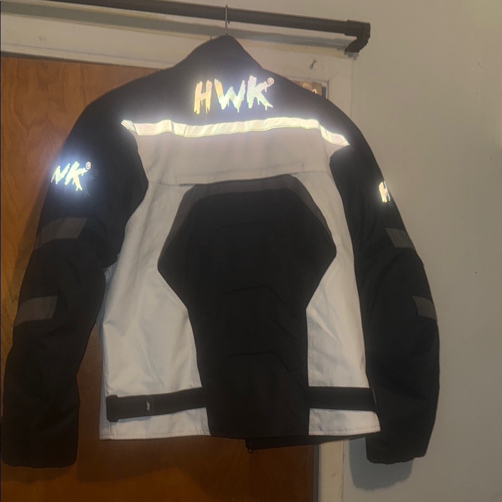 Black and White Men's Motorcycle Jacket